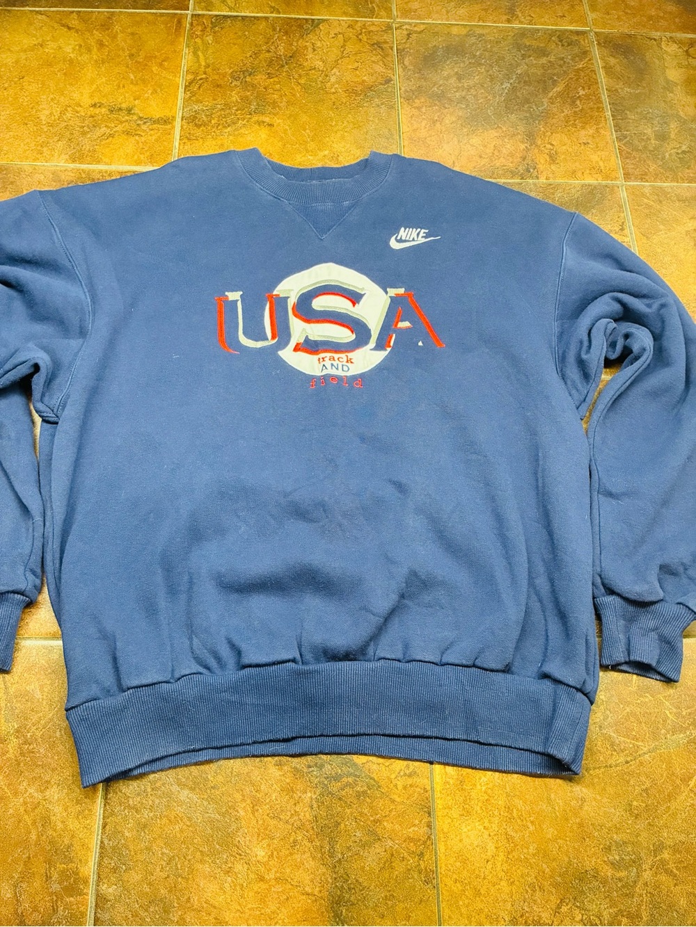Nike USA Made Blue USA Track & Field Crewneck Sweatshirt